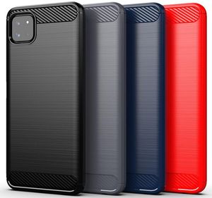 Włókno węglowe Wstecz Case do Samsung A22 A82 S21 FE Moto G50 G60 G100 Krawędzie G10 E7 Osłona szczotkowana TPU