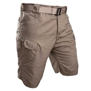 Mäns Shorts Tactical Cargo Smart Casual Male Camouflage Kläder Camo Armé träning Soild Färgbyxor Sport Sweatpant 210714