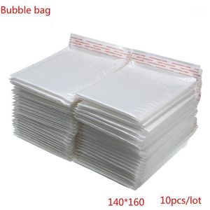 Present Wrap 140x160mm 10/20/30/50pcs/Lot White Foam Envelope Bag Mailers vadderad med bubbelpostfall