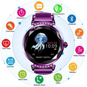 Chenxi H2スマートウォッチ女性2020年Newスマートフィットネスブレスレット女性血圧心拍数監視Bluetooth iOS Q0524