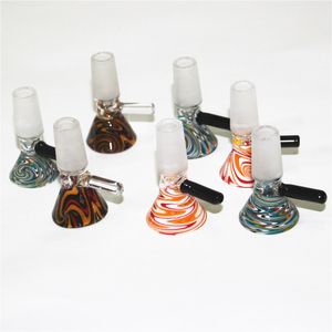14 mm männliche Glasschiebeschalen, Stücke zum Rauchen, trockene Kräuterschale, Tabak-Aschefänger für Bongs, Wasserpfeifen