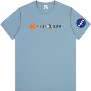 Шахта для мужчин НАСА Женщина дизайнерская рубашка повседневная футболка с коротким рукавом с короткими рукавами
