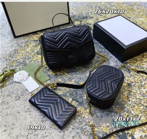2021 جديد حقيبة فاخرة الأزياء حقائب متعددة pochette accessoires المحافظ النساء المفضلة ميني 3 قطع مجموعة مزيج crossbody حقائب الكتف