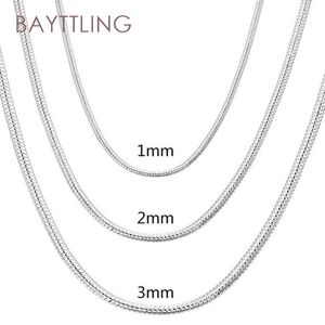 925 Silber 1MM Schlangenkette Halskette für Frau Mode Hochzeit Schmuck Geschenk