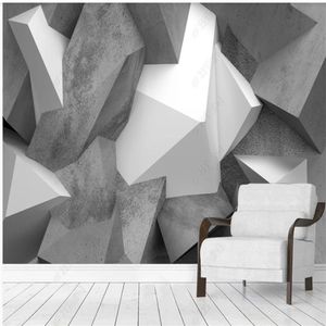 Espacio De Papel Tapiz 3d al por mayor-Papel tapiz personalizado D Espacio Tablero tridimensional del cemento en forma especial del edificio de la pared de la pared