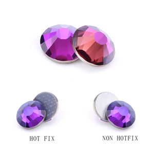 Diamanti sciolti Strass di velluto viola Strass di cristallo luccica Gemma di diamante Non hotfix Glitter 3D per la decorazione delle unghie Flatback sciolto