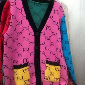 2022 новые женские свитера дизайнерский бренд кардиган одежда вязаная разноцветная женская супер толстовка куртка XXL