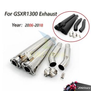 Motorcycle Exhaust System 1 Set Bro Systems Double Mid Pipe Motorcross Modified Moto Left Right For Hayabusa GSXR1300 GSX1300 2006-2021