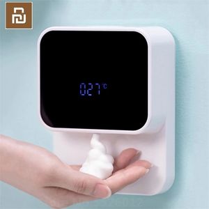 Automatic Induction Foaming Hand Washer LED Display Screen Washing Machine Infrared Sensor Soap Dispenser For Bathroom Wall 211130