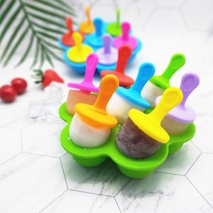Yogurt Ice Pops al por mayor-Celular Silicona Mini Ice Pops Molde Crema Ball Lolly Maker Molde Popsicle Baby DIY Yogur Moldes para hornear