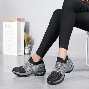 2022 Stor storlek Kvinnors Skor Air Kudde Flyga Stickning Sneakers Over-Toe Shos Fashion Casual Socks Shoe WM2224