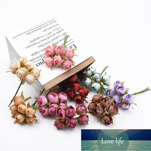 6 pcs casamento decorativo flores decorações de natal para casa acessórios nupciais Clearance chá rosas barato flores artificiais de fábrica