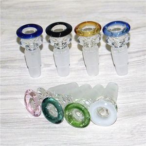 Wholesale 14mm and 18mm Male herb slide smoking glass bowl With flower Snowflake Filter bowls For Water Bongs