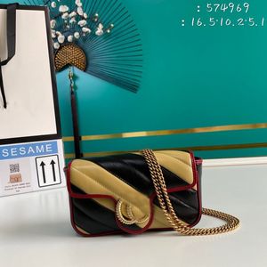 Designer Luxo Marmont Super Mini Saco Preto Bege Vermelho 574969 Bolsa De Ombro Saco Crossbody Melhor Qualidade Tamanho: 16.5 * 10.5 * 5,1cm