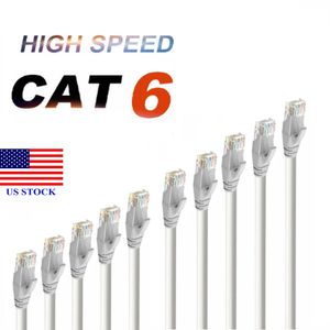 LAN Nätverkskabel Internet Cat6 Ethernet Patch Cables CAT 6 MODEM ROUTER Vit sladd Lot C0006 US Stock Snabb leverans