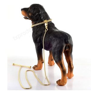 Dog Collar Leashes Cuban Link Collar 2FT 3FT 4FT Chew Proof Chain Leash Strong Metal Choke för stort medium Small