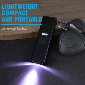 Boruit Self Defense Brelok Latarka z funkcją porażenia elektrycznego Super jasny wodoodporny mini LED Key Light Poket Torch