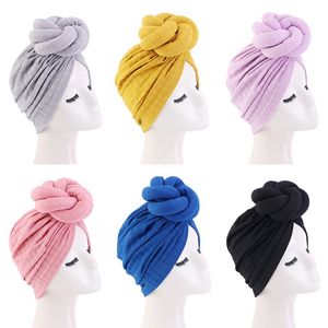 Kvinnor Stor blomma Stretch Turban Headscarf Beanie Mössor Bröllopsfest Huvudbonader Turbante Mujer Bandanas Chemo Cap Head Cover