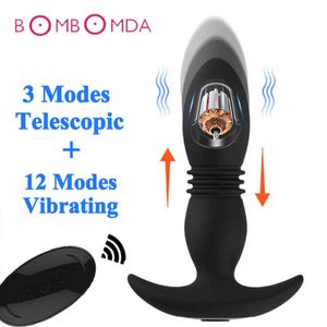 Nxy Sex Vibratoren Dildo Drahtlose Fernbedienung Teleskop Anal Männlich Prostata Massagegerät Butt Plug Spielzeug für Männer 1201
