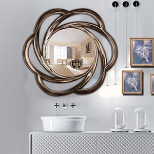 Aynalar Irregulr Ayna Çerçevesi Sınır Vintge Duş Altın Yuvarlak Duvar Büyük Vücut Fayans Yatak Odası Avrupa Woondecoratie Dekorasyon ZJ50