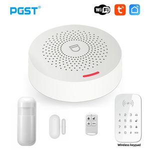 PGST PW150 Tuya WIFI Alarm System Wireless Security Burglar Smart Home APP Control with PIR Motion Sensor