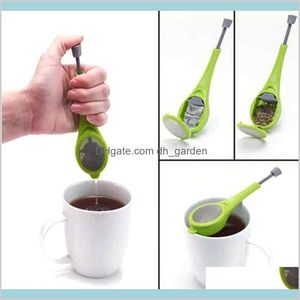 Silder Teaware Kitchen Dining Garden Infuser Coffee Tea Stir Sile Leaf Sile Green For Home Bar Filter Hälsosamma verktyg HHA803 Drop