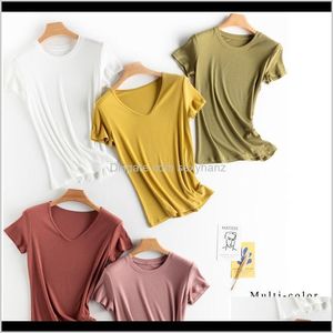 Magliette Tees S Abbigliamento da uomo t-shirt Abbigliamento Mrmt Marca Donna Manica corta Scollo tondo Collo tondo Maglia a costine Colore puro F