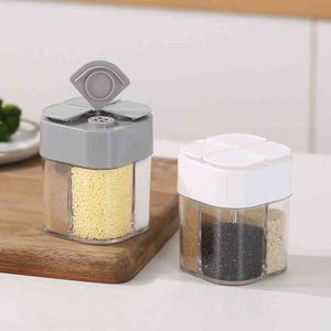 4In1 Seasoning Box 4 Compartments Kitchen Spice Storage Bottle Jars With Lid Storage Salt Pepper Cumin Kitchen Tools