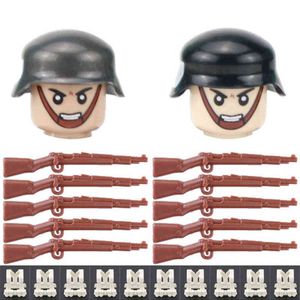 Military Army Soldier Figures M1 Helmet Accessories Building Blocks WW2 Army Weapons Tactical Vest Mini Bricks Toys For Children X1106