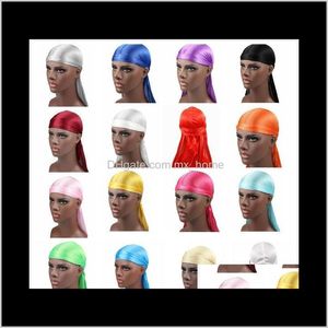Verschiedene Farben Mode Herren Satin Durags Bandana Turban Perücken Männer Seidige Durag Kopfbedeckung Stirnband Piratenhut Haarschmuck Qe6Ys Caps Z30Pw