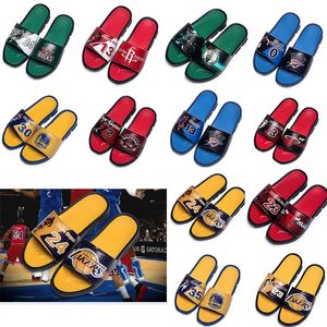 Estrela de basquete Esportes Desenhador de marca Mens Sandálias de Borracha Slide Slide antiderrapante Flip Flip Flops Interior Sapatos Ao Ar Livre Tamanho 40-45