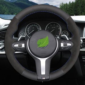 DIY Genuine Leather Suede Car Steering Wheel Cover For BMW F87 M2 F80 M3 F82 M4 M5 F12 F13 M6 X5 M F86 X6 M F33 F30 M Sport