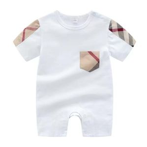 Estate pagliaccetti per bambini bambini vestiti per neonati ragazzi ragazze plaid O-collo manica corta senza maniche tute pagliaccetto di cotone abbigliamentoAA137 carino CX