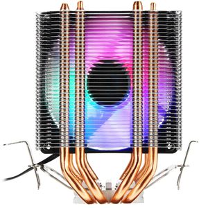 Dissipatore di calore per ventola di raffreddamento della CPU retroilluminata colorata a 3 pin a quattro tubi di calore per Intel AMD