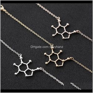 Charm Drop Teslimat 2021 10 PCS Kahve Dopamin Molekül Bilezik Kimyasal Molekülleri Bilim Yapısı Kimya Hemşire için Moleküler Bilezikler