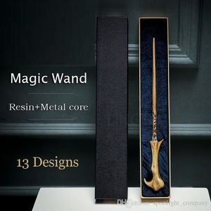 Wholesale 13 Styles Hot Metal Core Magic Wand Magic Props With High Class Gift Box Cosplay Toys Kids Wands Toy Children Christmas Xmas Birthday Party Gifts