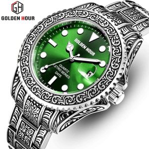 Klockor för män Goldenhour Top Brand Watch Mens Luxury Quartz Sport Klocka Man Vattentät stål Armbandsur Relogio Masculino 210517