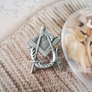 Partihandel Masonic Lapel Pins Badge Mason Freemason Ancient Silver Color BLM21