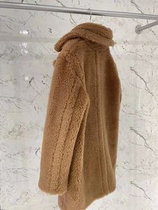 MAX** capispalla Teddy Orchis da donna in pelliccia di lana di cammello parka lunghi con bottoni per tenere al caldo cappotti da neve Fodera in cashmere
