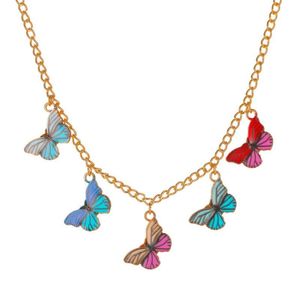 Naszyjniki wisiorek qiamni kolorowy fantasy motyla naszyjnik dla kobiet łańcuch mody piękny