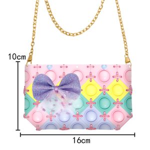 Toy Anti-Stress DIY Assemble Push Purse Decompression Finger Press Coin Bag Kid Adult Storage Handbag Sensory