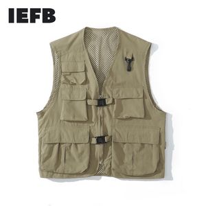 IEFB Gilet da pesca da uomo Moda Multi tasca Gilet tattico funzionale Abbigliamento Gilet Hip Hop per uomo 9Y5129 210524