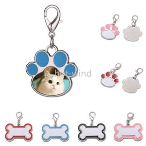 DHL пустой сублимационный брелок Party Hood Pet Dog Tag DIY фото тепло передача милый когтя кости тип брелок EE