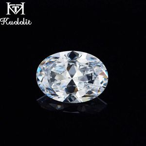 Kuololit 100% Doğal Moissanite Gevşek Taş Özelleştirmek için Takı VVS1 D Renk Oval Parlak Mükemmel Kesim Solitaire DIY H1015