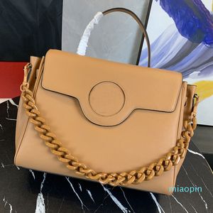 حمل حقيبة سعة كبيرة حزمة حقيبة crossbody حقائب الكتف عادي جلد البقر الجلود الذهب شعار المعادن سلسلة القابلة للإزالة اثنين حزام جودة عالية