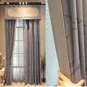 Curtain & Drapes Light Luxury Nordic Flannel Ink Wind Curtains Living Room Bedroom Blackout Custom