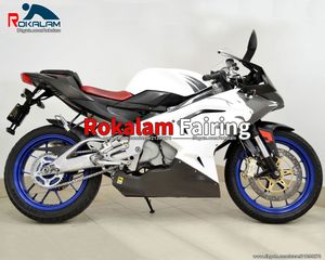 Owalnia motocyklowa dla Aprilia RS125 06 07 08 09 10 11 Aftermarket Body Cowling Rs 125 2006-2011 Białe Części czarne Wróżki (formowanie wtryskowe)