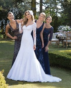 Arabisches Meerjungfrau-Hochzeitskleid mit langen Ärmeln, sexy und moderner Spitze, Perlenapplikationen, wunderschöne 2022-Brautkleider nach Maß, Vestidos de Novia in Übergröße