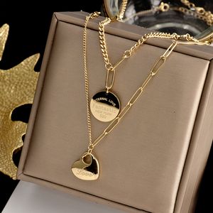 Collana con ciondolo a forma di moneta con sorriso a cuore, fondo piatto, amore solido per le donne, regali di gioielli in colore oro