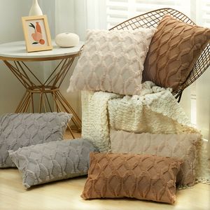 Декоративная меховая подушка покрытия плюшевых диван наволочка для гостиной украшения нордический обнять подушку для дома украшения дома